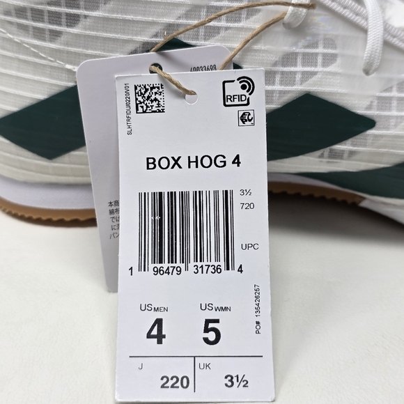 Adidas Box Hog 4 White Collegiate Green IH2731 Shoes Men's Size 4 New - Picture 4 of 12
